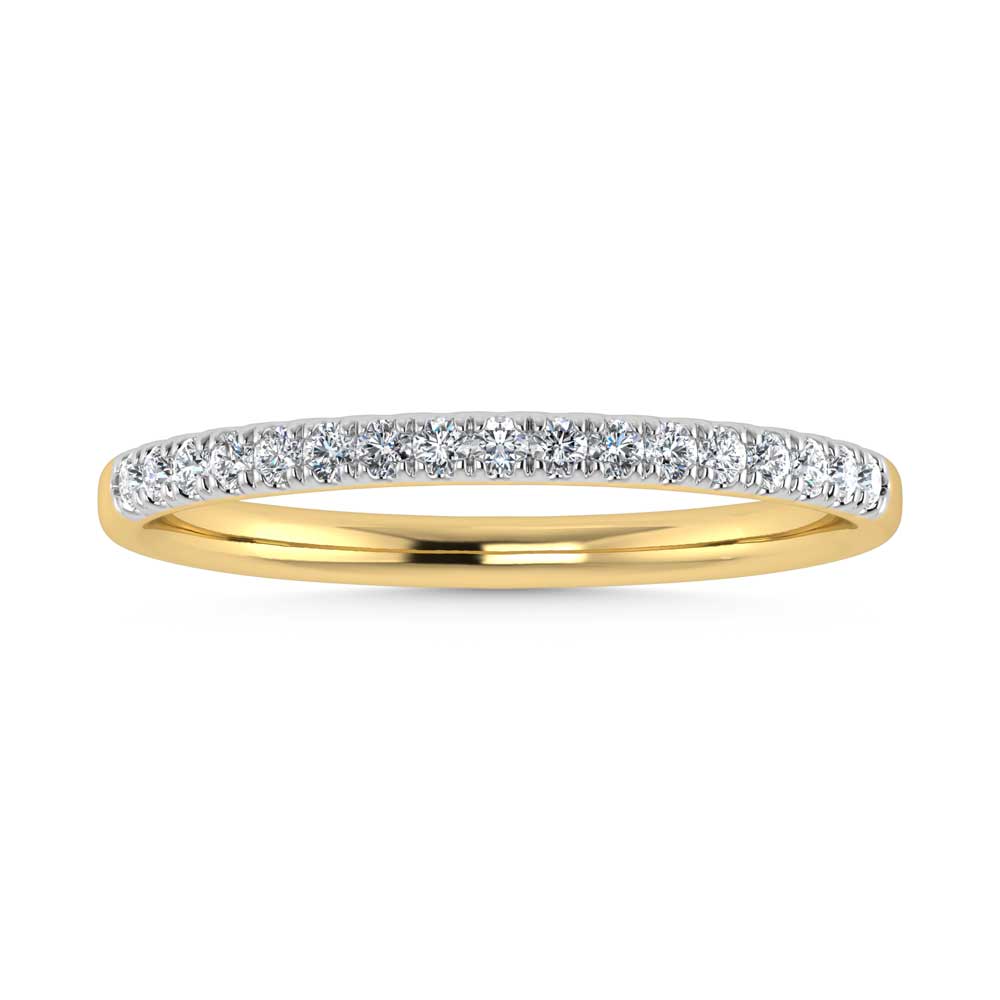 14K Yellow Gold Lab Grown Diamond 1/6 Ct.Tw. IGI Certified Wedding Band