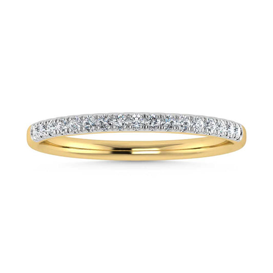 14K Yellow Gold Lab Grown Diamond 1/6 Ct.Tw. IGI Certified Wedding Band