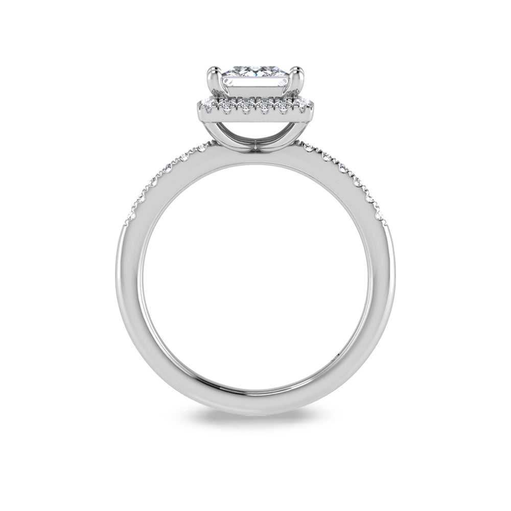 14K White Gold Princess Cut Lab Grown Diamond 3 3/8 ct.tw. Halo Engagement Ring