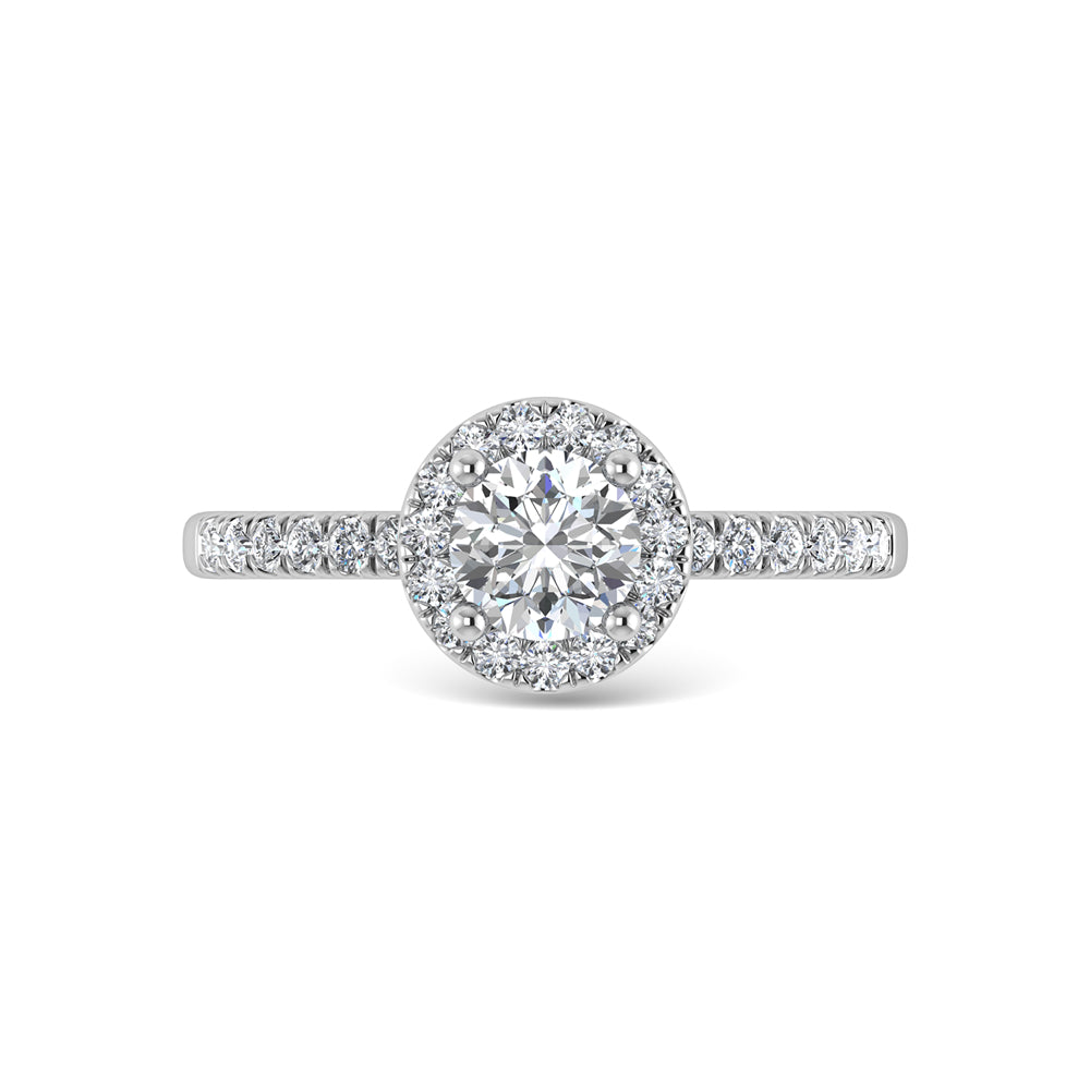 14K Rose Gold Lab Grown Diamond  1 Ct.Tw. IGI Certified Round Shape Halo Engagement Ring