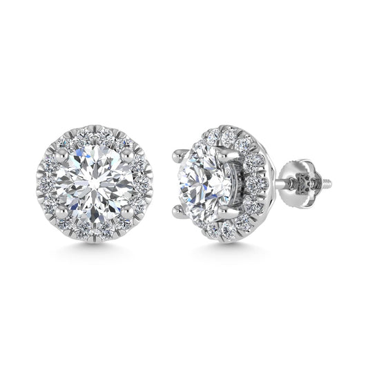 14K White Gold Lab Grown Diamond 1 7/8 Ct.Tw. Fashion Earrings