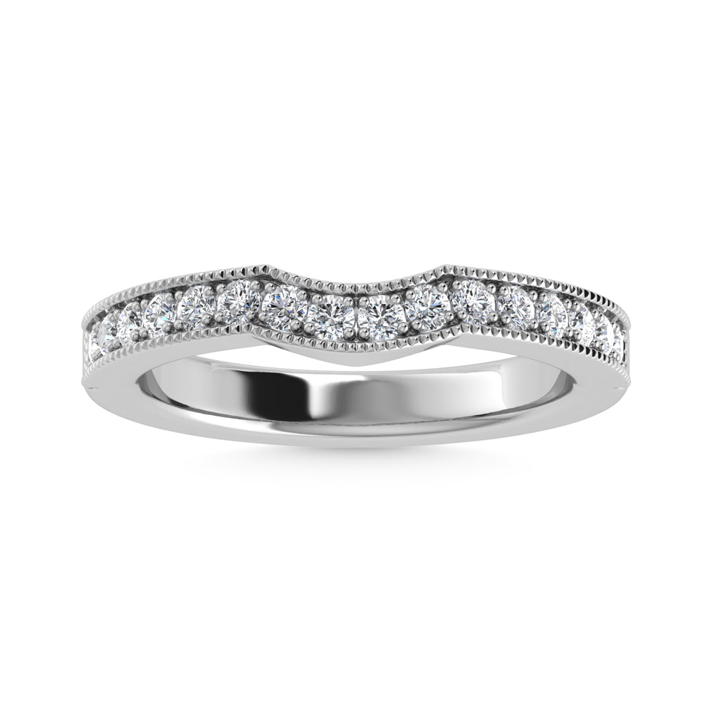 14K White Gold Lab Grown Diamond 1/2 Ct.Tw. Channel Set Curve Wedding Band