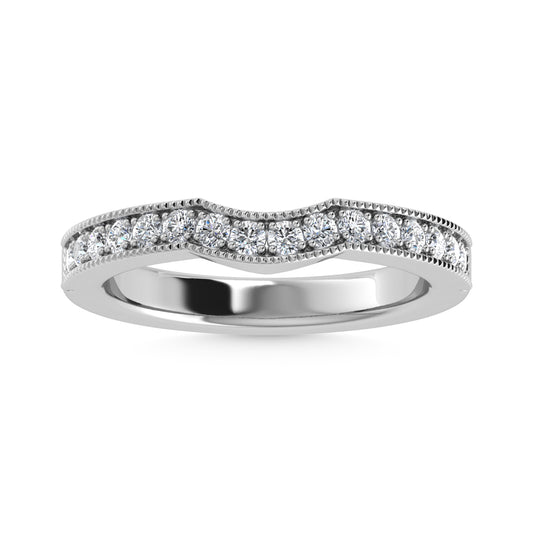 14K White Gold Lab Grown Diamond 1/2 Ct.Tw. Channel Set Curve Wedding Band