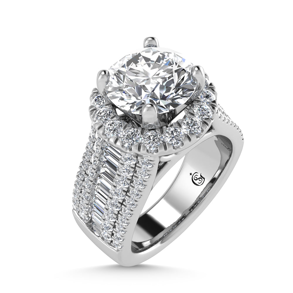 14K White Gold Lab Grown Diamond 4 ct.tw. Engagement Ring (Center 2ctw)