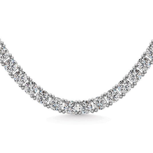 14K White Gold Lab Grown Diamond 7 Ct.Tw. Tennies Necklace 17