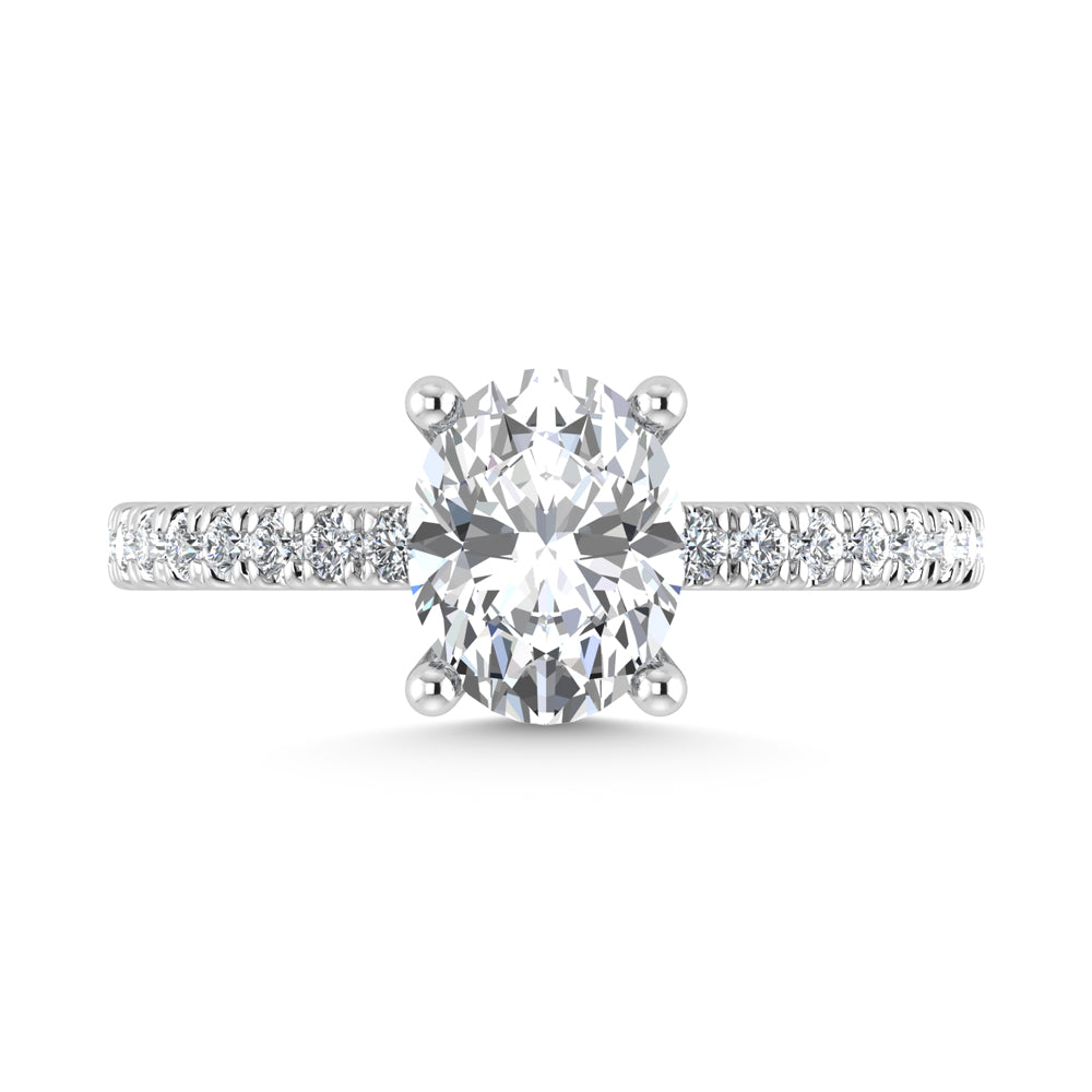 14K White Gold Lab Grown Diamond 4 1/2 Ct.Tw. Oval Shape Halo IGI Certified Engagement Ring (Center 5 ct)