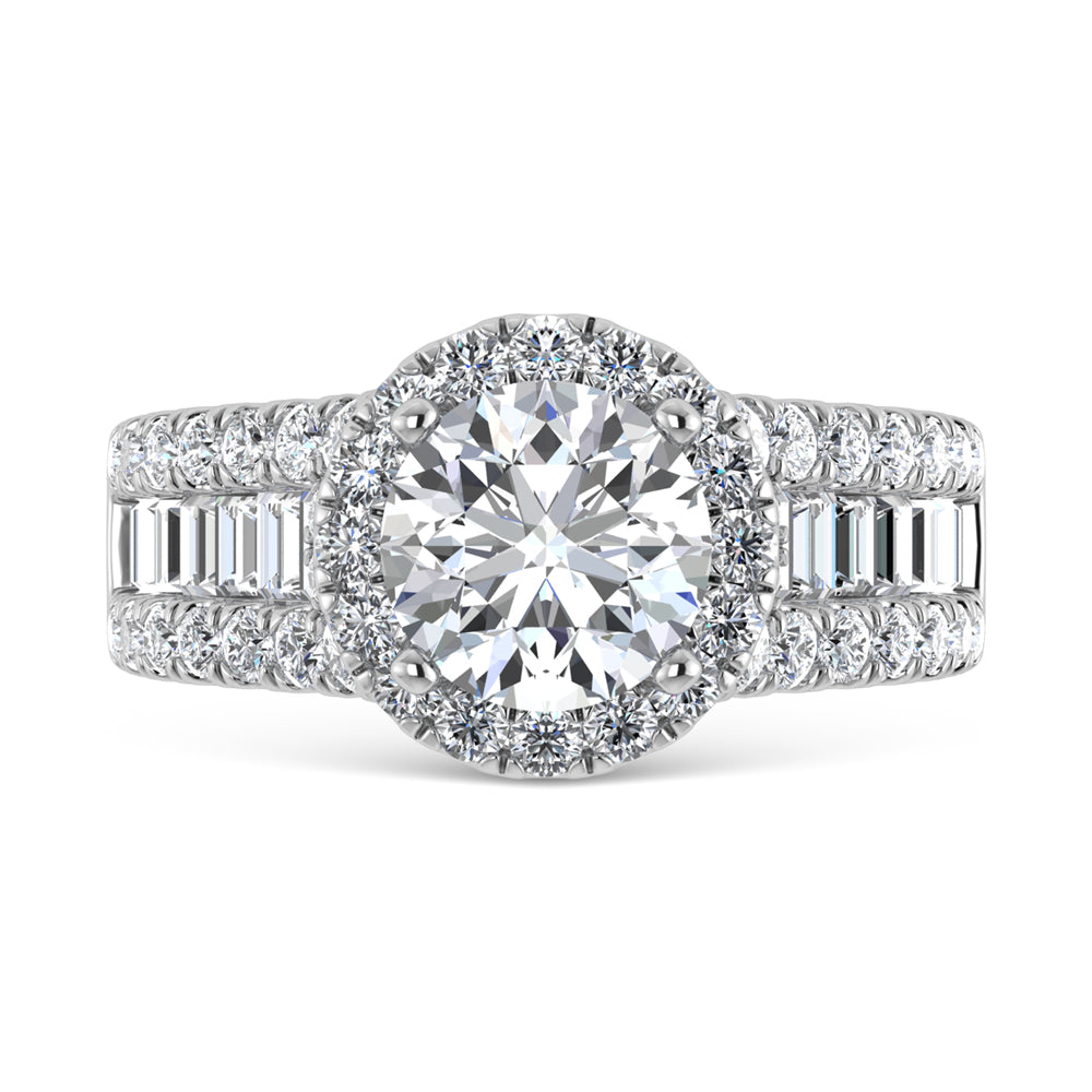 14K White Gold Lab Grown Diamond 3 1/2 ct.tw. Round Shape Engagement Ring