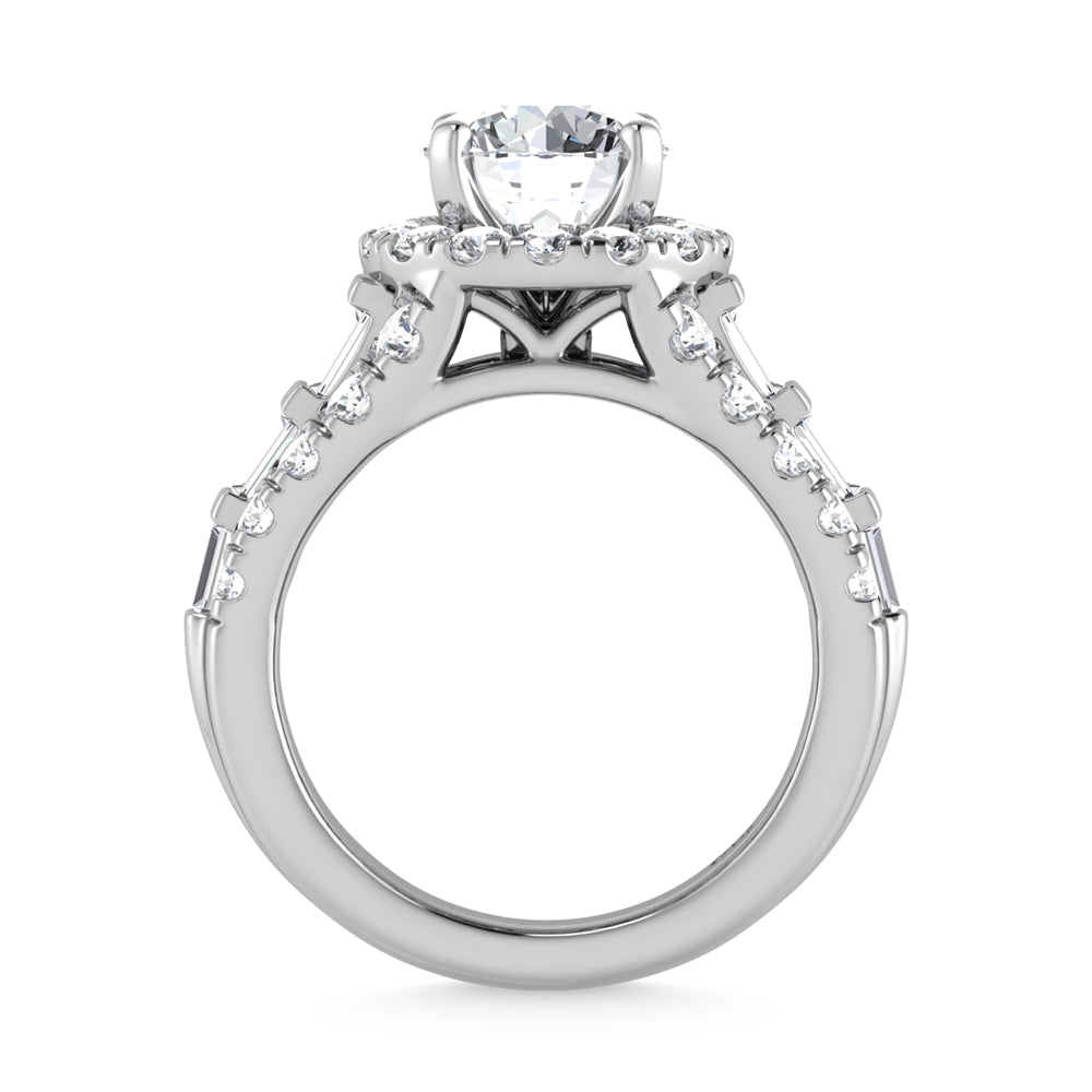 14K White Gold Lab Grown Diamond 4 ct.tw. Round Shape Engagement Ring
