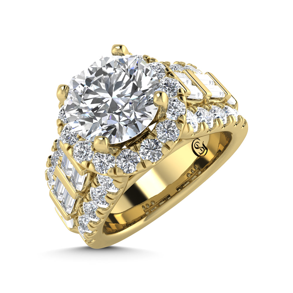 14K Yellow Gold Lab Grown Diamond 4 ct.tw. Round Shape Engagement Ring