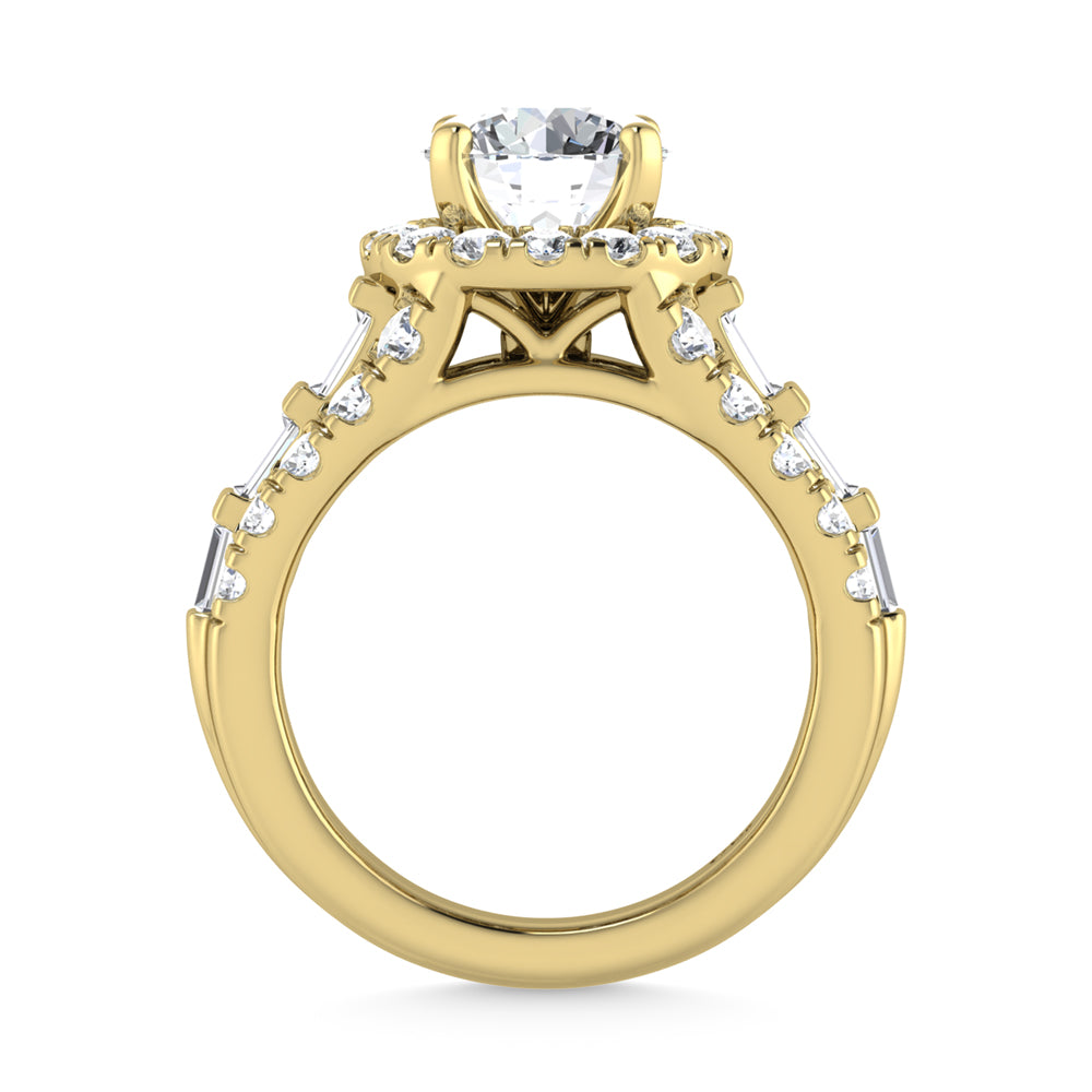 14K Yellow Gold Lab Grown Diamond 4 ct.tw. Round Shape Engagement Ring