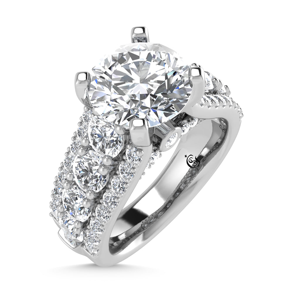 14K White Gold Lab Grown Diamond 3 7/8 ct.tw. Round Shape Engagement Ring
