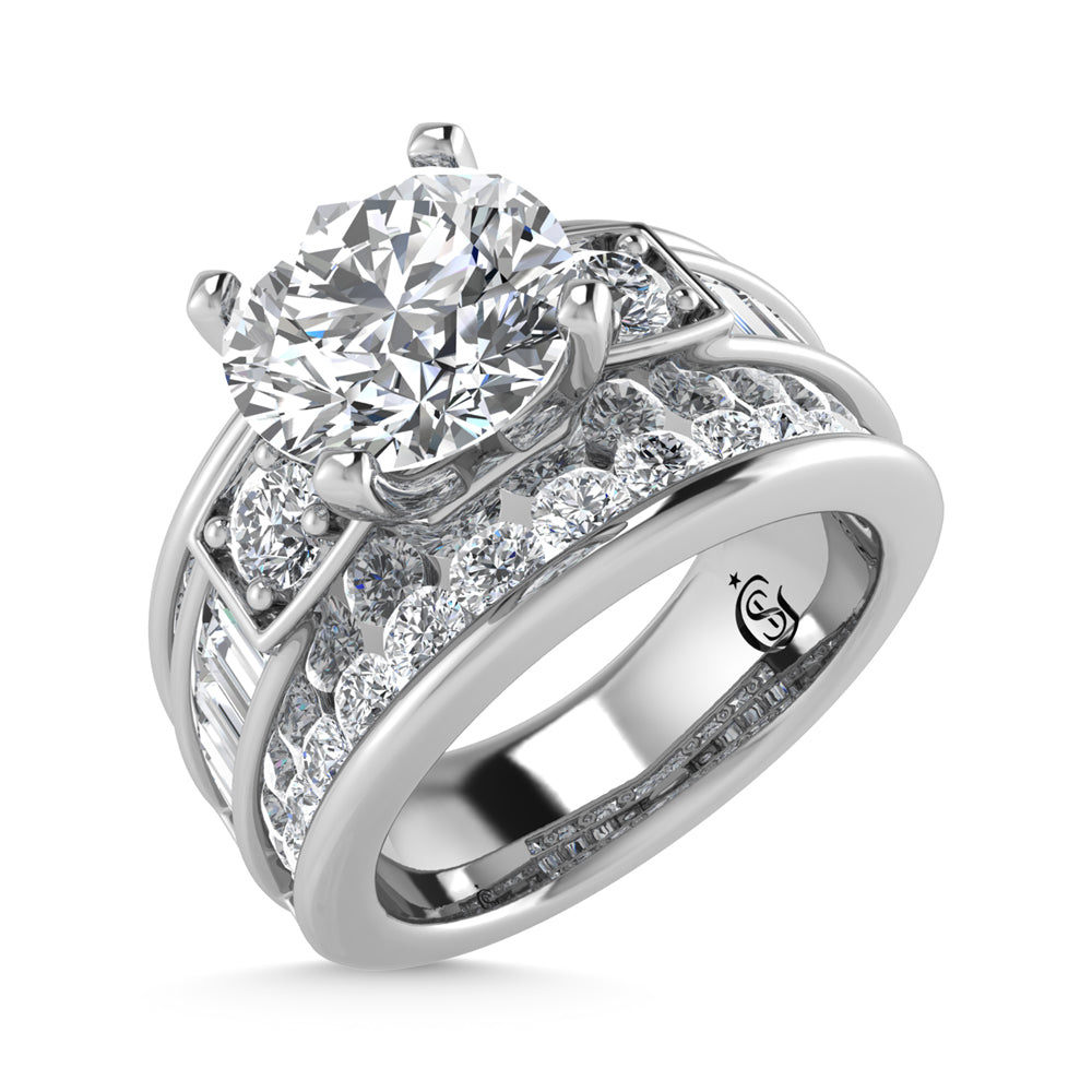 14K White Gold Lab Grown Diamond 4 ct.tw. Round Shape Engagement Ring