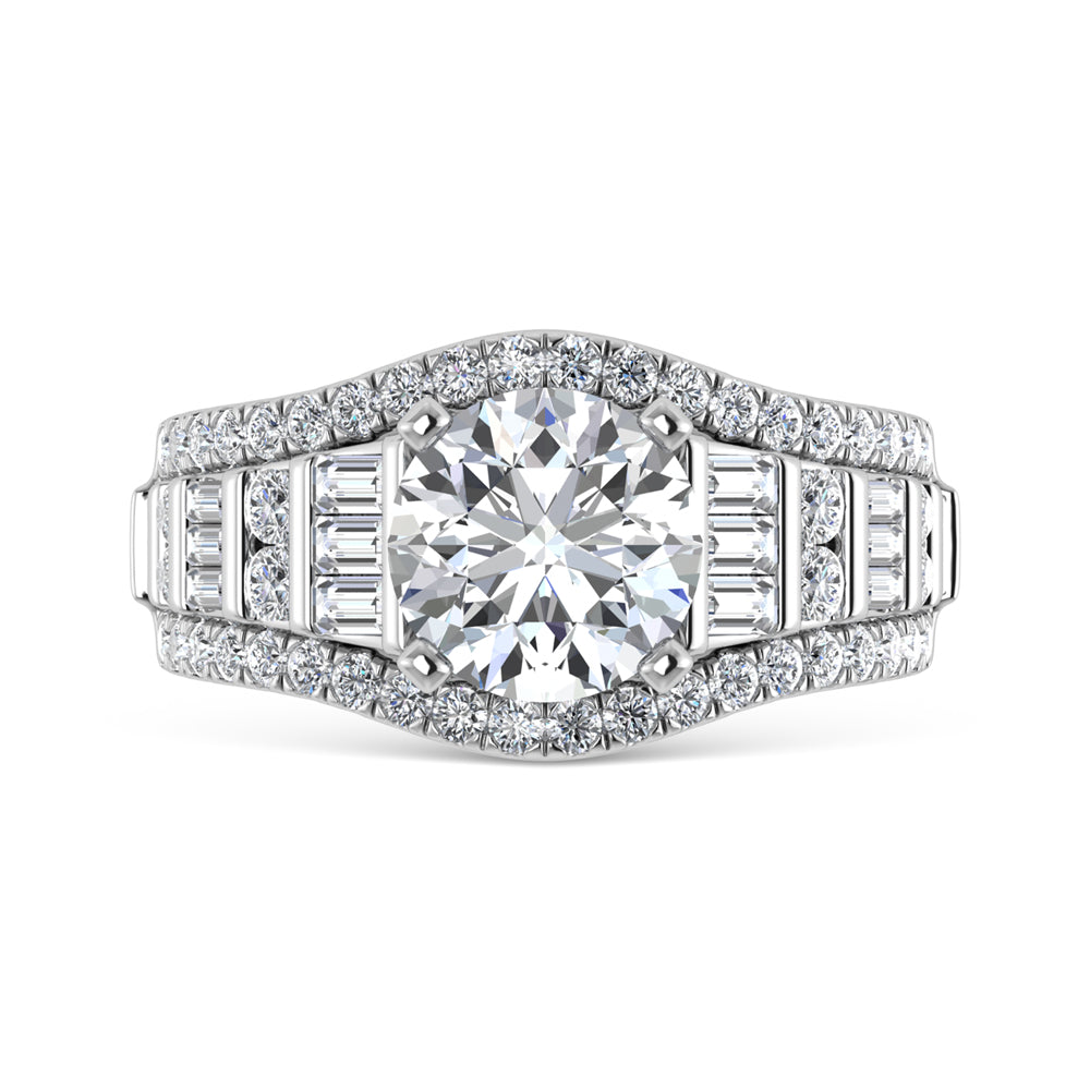 14K White Gold Lab Grown Diamond 4 1/4 ct.tw. Round Shape Engagement Ring