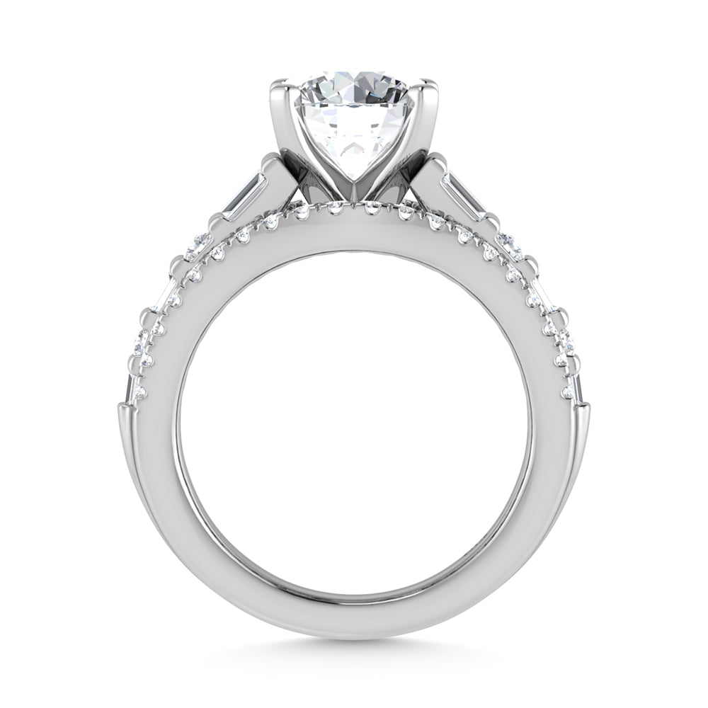 14K White Gold Lab Grown Diamond 4 1/4 ct.tw. Round Shape Engagement Ring