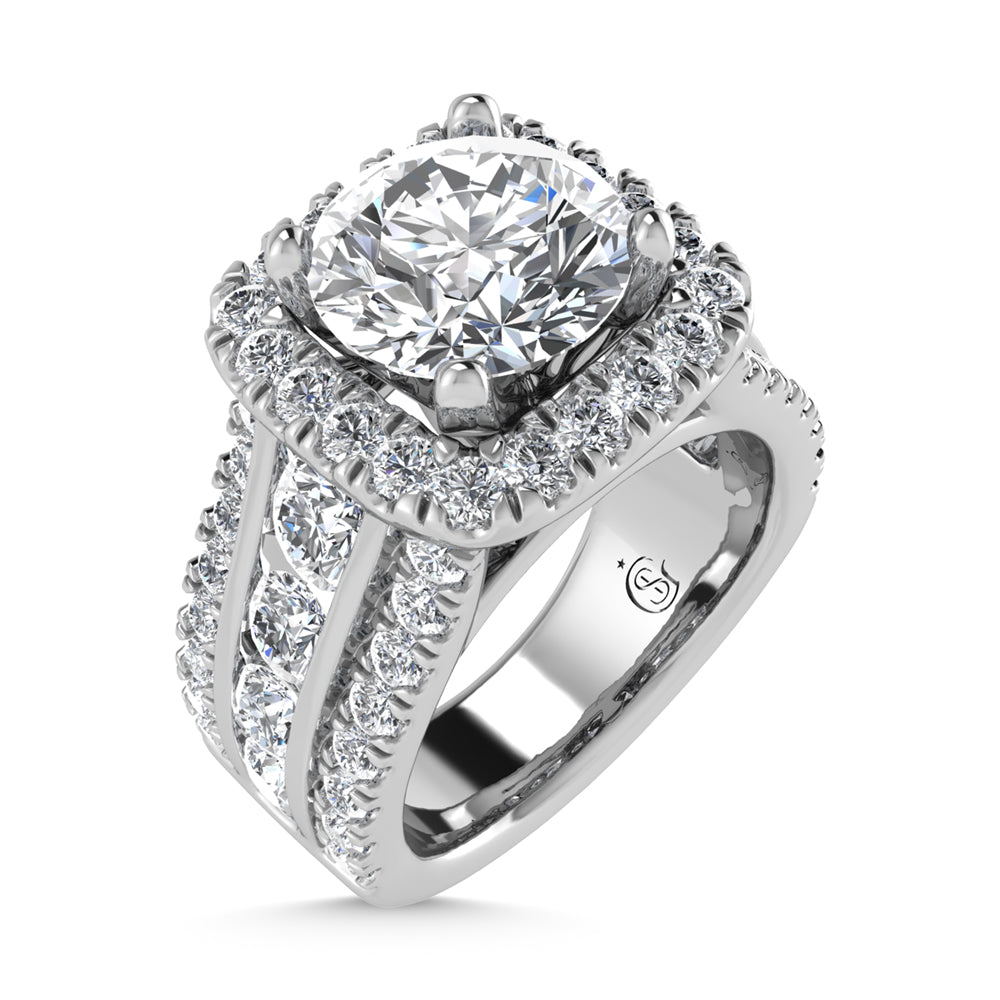 14K White Gold Lab Grown Diamond 5 1/2 ct.tw. Round Shape Engagement Ring