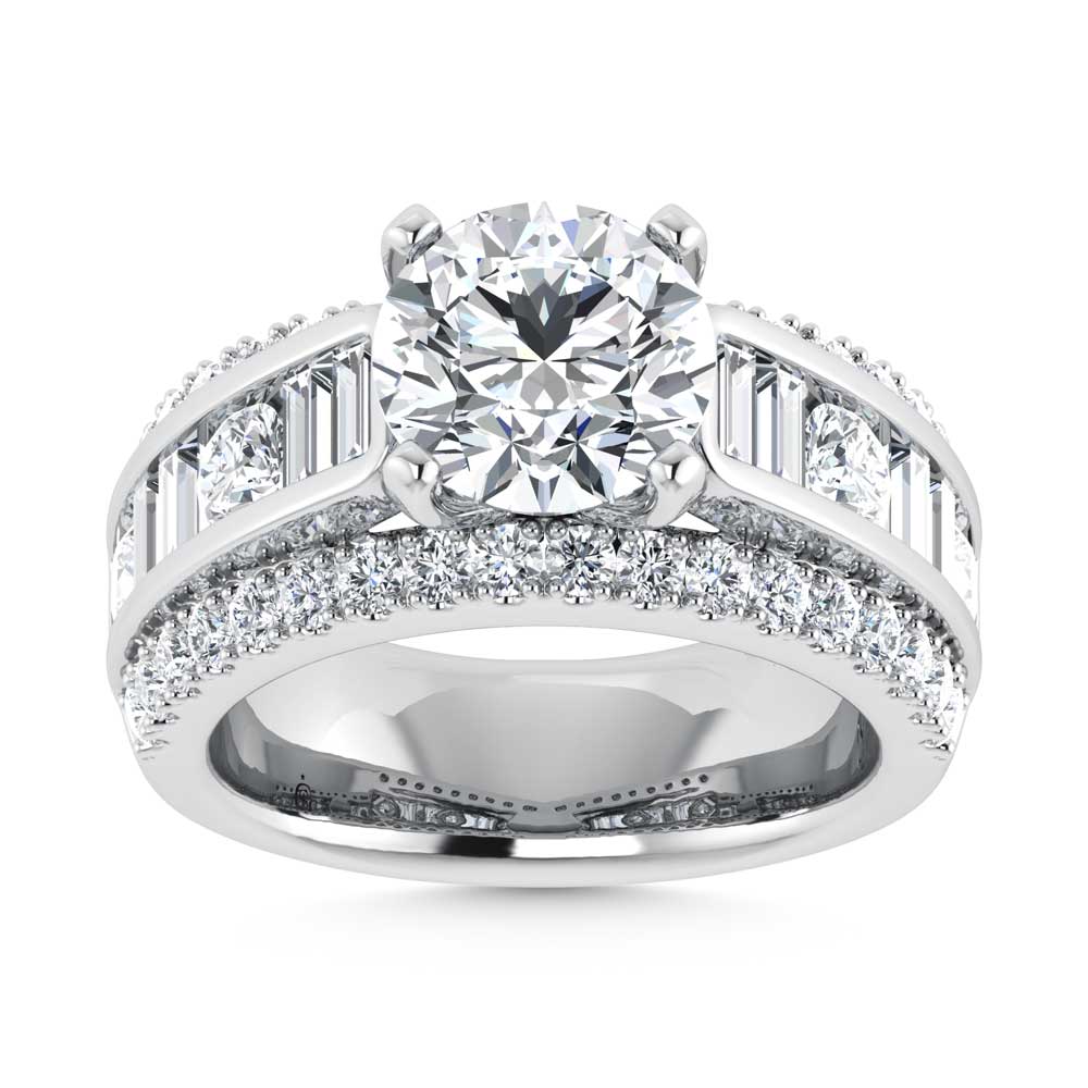 14K White Gold Lab Grown Diamond 5 1/8 Ct.Tw. Emerald Shape Engagement Ring