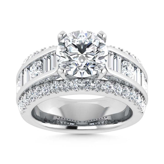 14K White Gold Lab Grown Diamond 5 1/8 Ct.Tw. Emerald Shape Engagement Ring