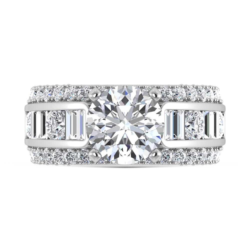14K White Gold Lab Grown Diamond 5 1/8 Ct.Tw. Emerald Shape Engagement Ring