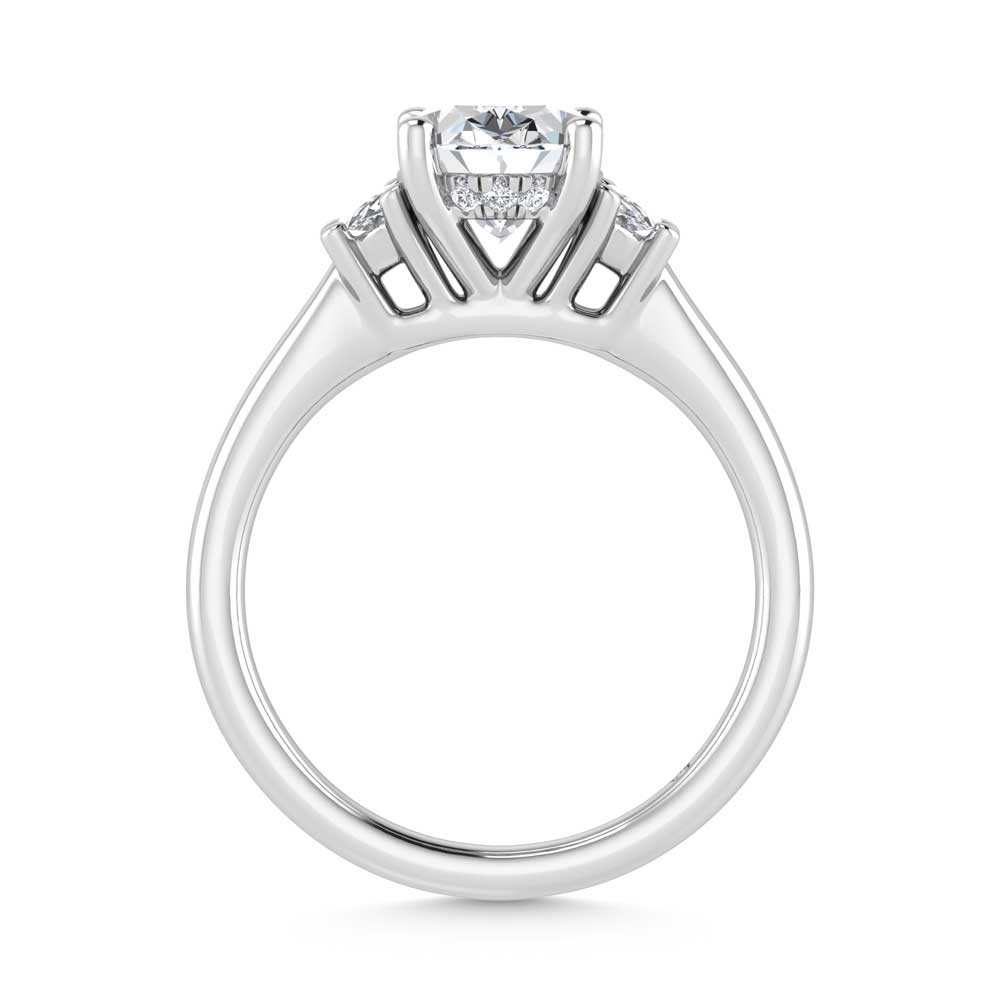 14K White Gold Lab Grown Diamond 2 3/8 Ct.Tw. Oval Shape Engagement Ring
