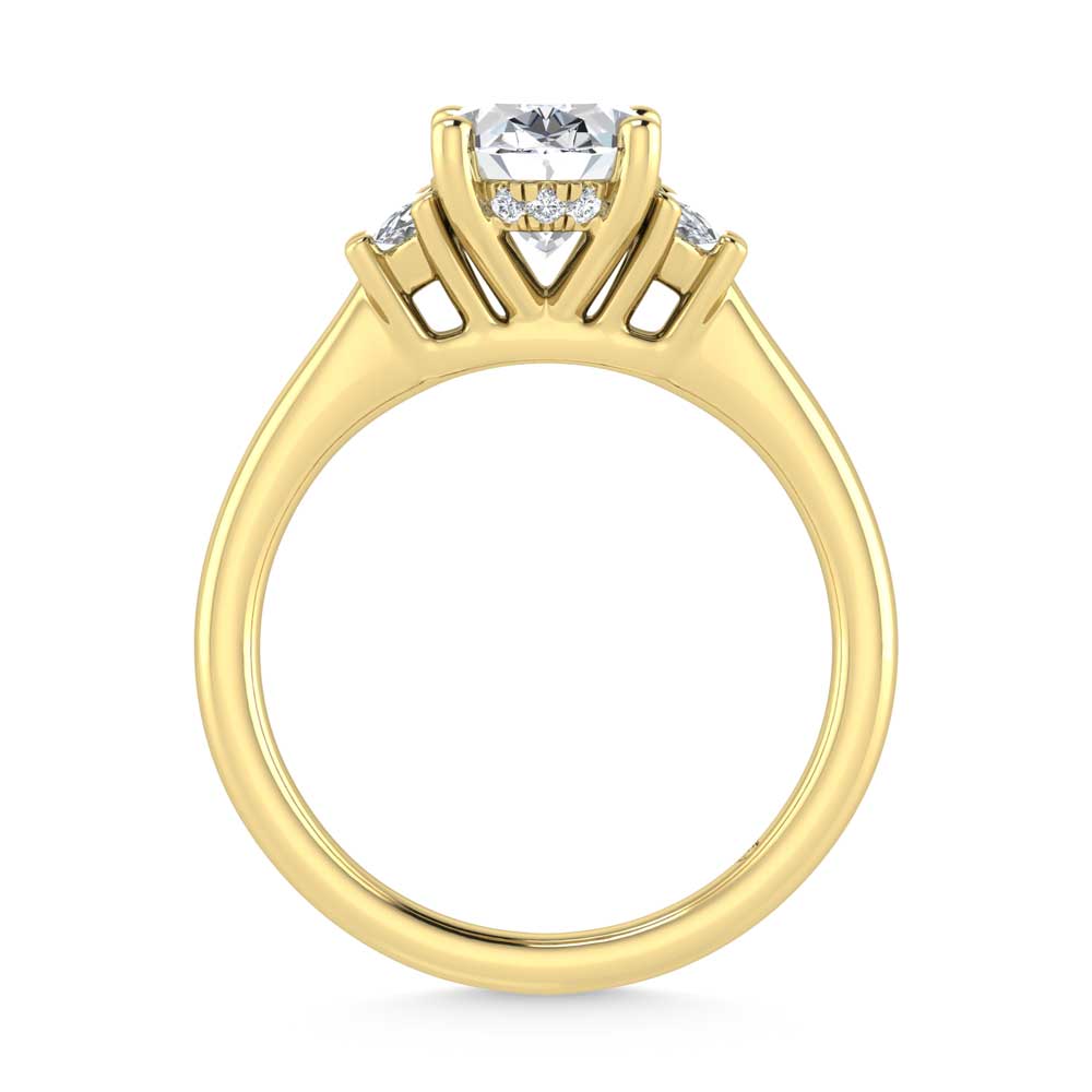 14K Yellow Gold Lab Grown Diamond 3 1/2 Ct.Tw. Oval Shape Engagement Ring