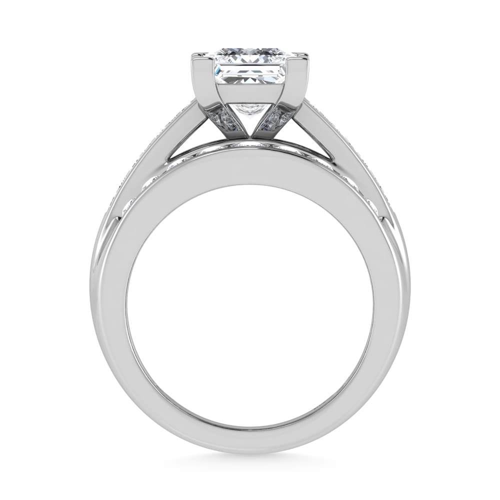 10K White Gold Lab Grown Diamond 1 3/4 Ct.Tw. Princess Shape Engagement Ring (IGI Certified 1CT)