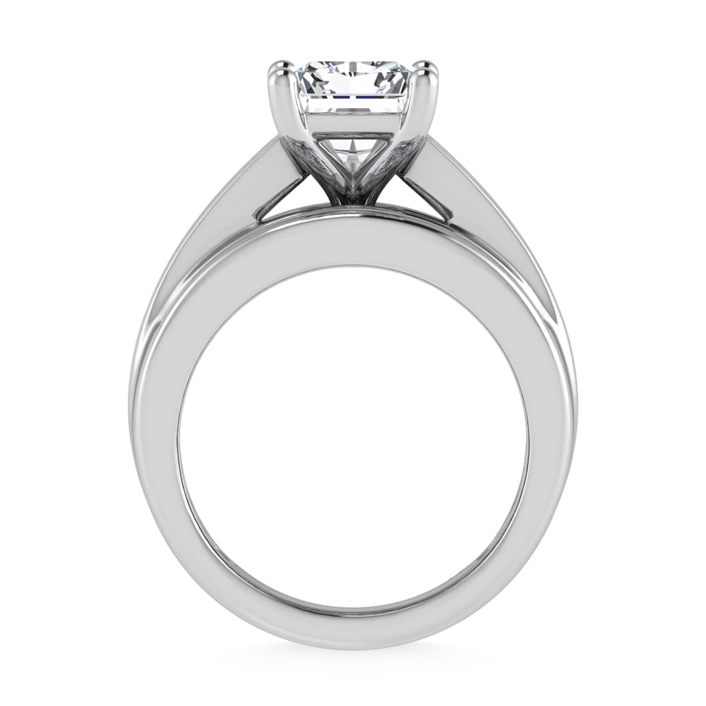 14K White Gold Lab Grown Diamond 6 Ct.Tw. Radiant Shape Engagement Ring (IGI Certified 5CT)