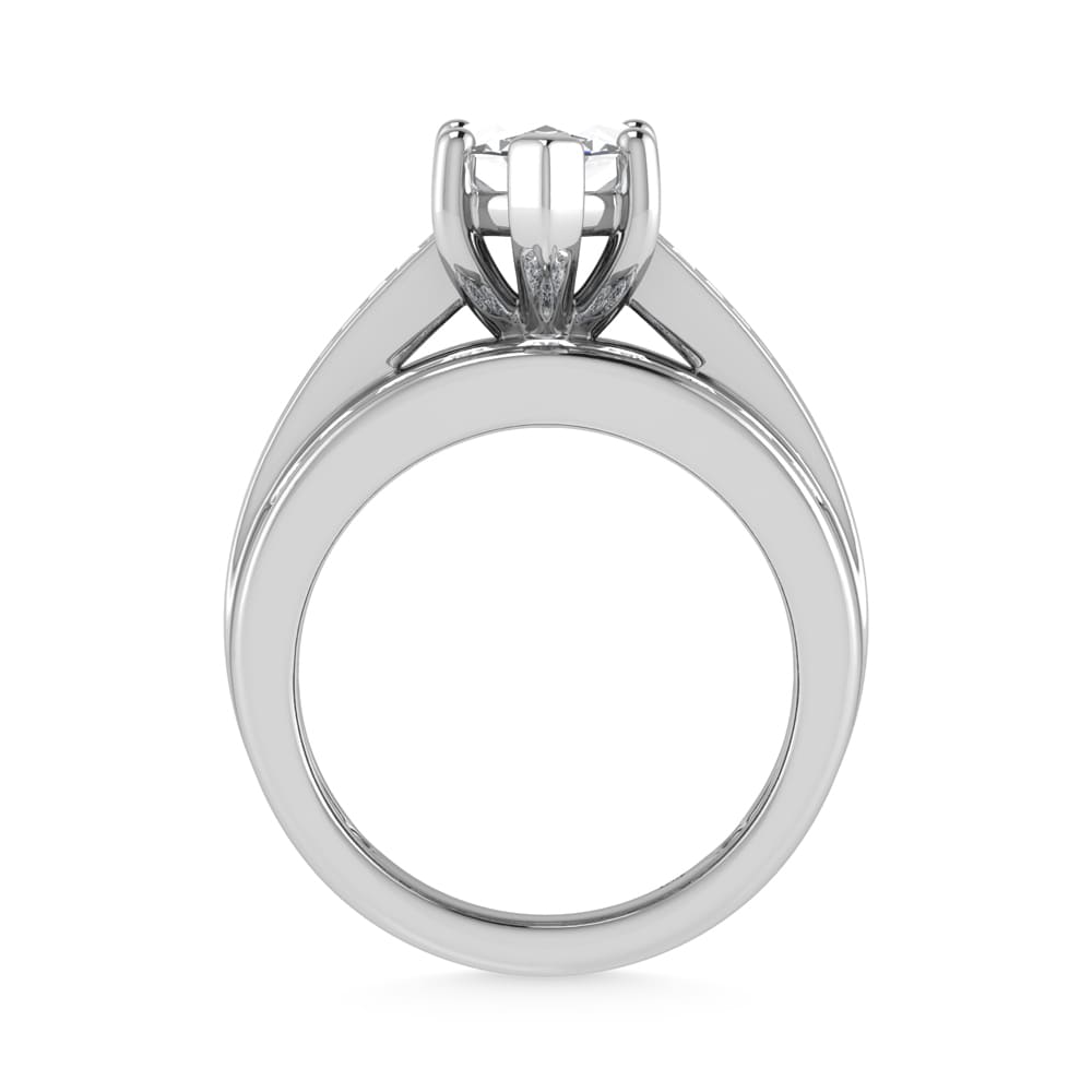 14K White Gold Lab Grown Diamond 5 Ct.Tw. Marquise Shape Engagement Ring (IGI Certified 4CT)
