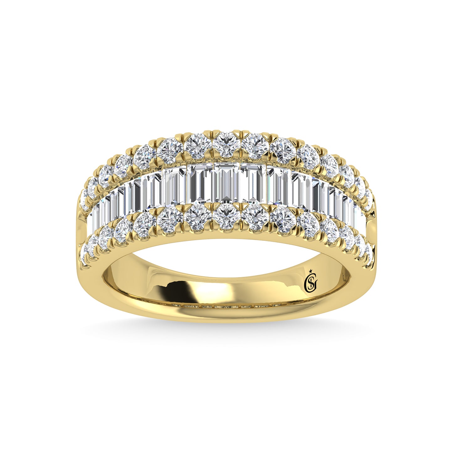 14K Yellow Gold Lab Grown Diamond 2 Ct.Tw. Wedding Band