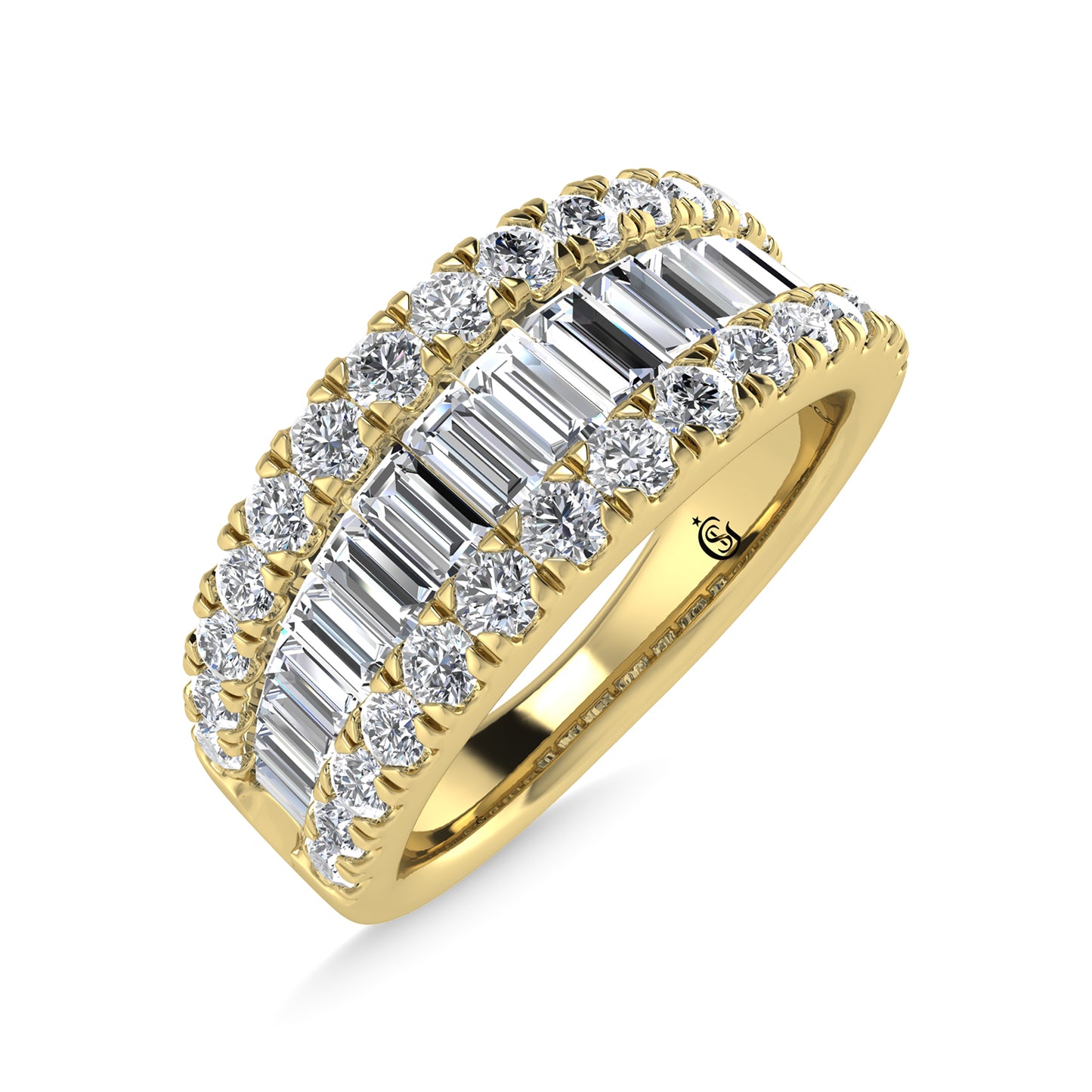 14K Yellow Gold Lab Grown Diamond 2 Ct.Tw. Wedding Band
