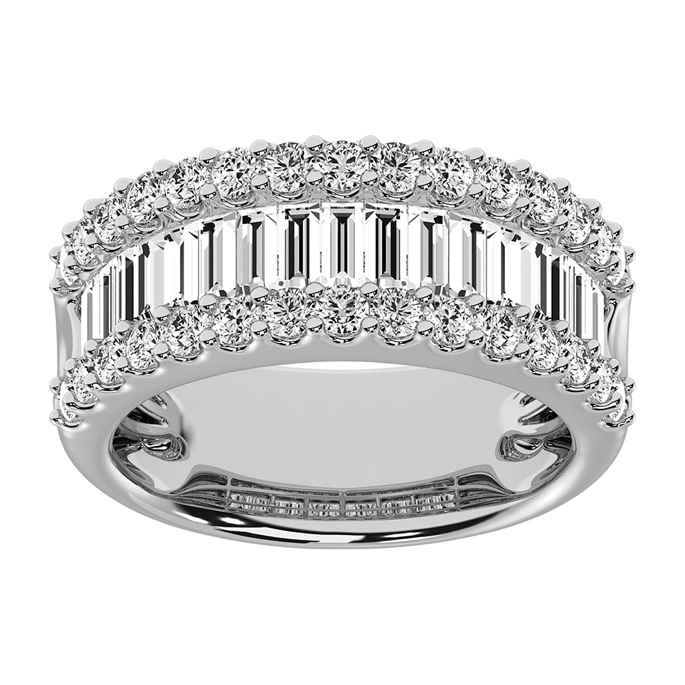 14K White Gold Lab Grown Diamond 1 1/2 Ct.Tw. Baguette Wedding Band