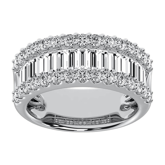 14K White Gold Lab Grown Diamond 1 1/2 Ct.Tw. Baguette Wedding Band