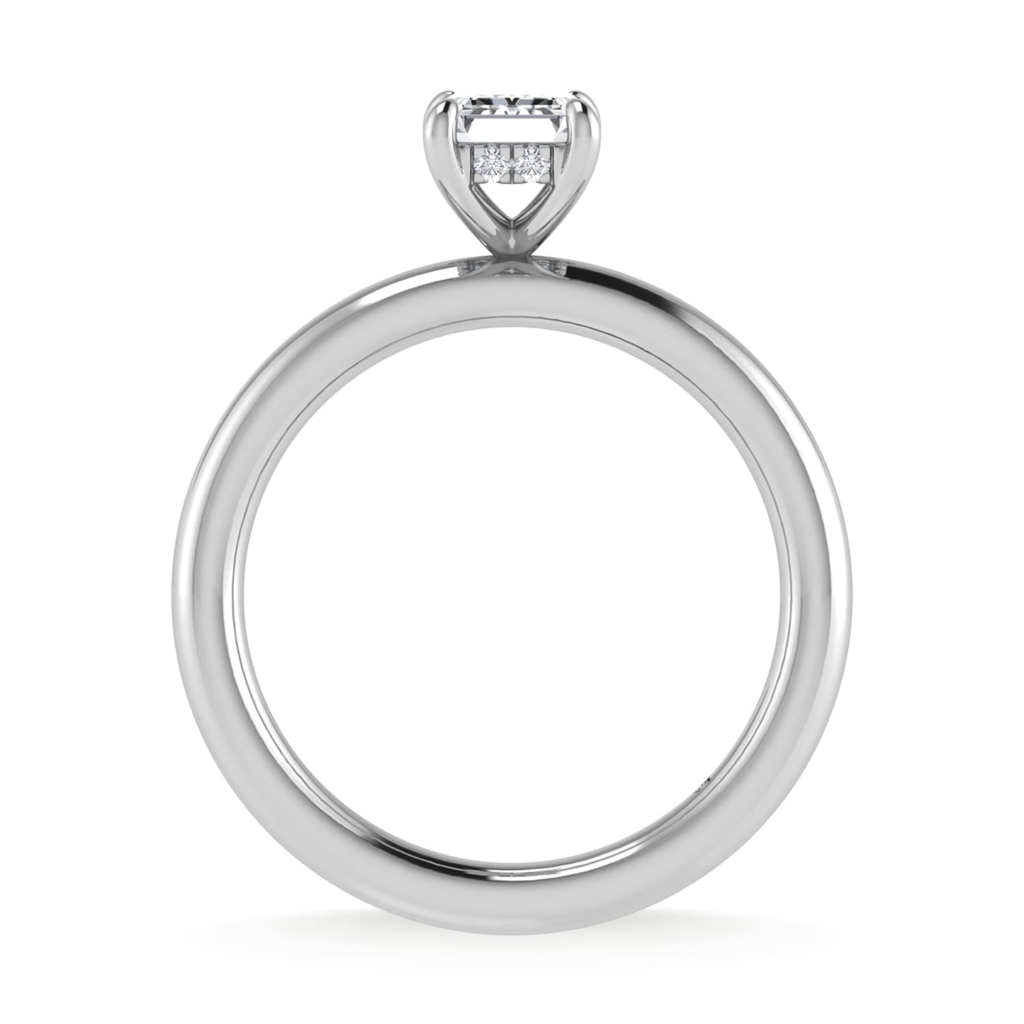14K White Gold Lab Grown Diamond 1 1/20Ct.Tw. Emerald Shape IGI Certified Engagement Ring (Center 1ct)