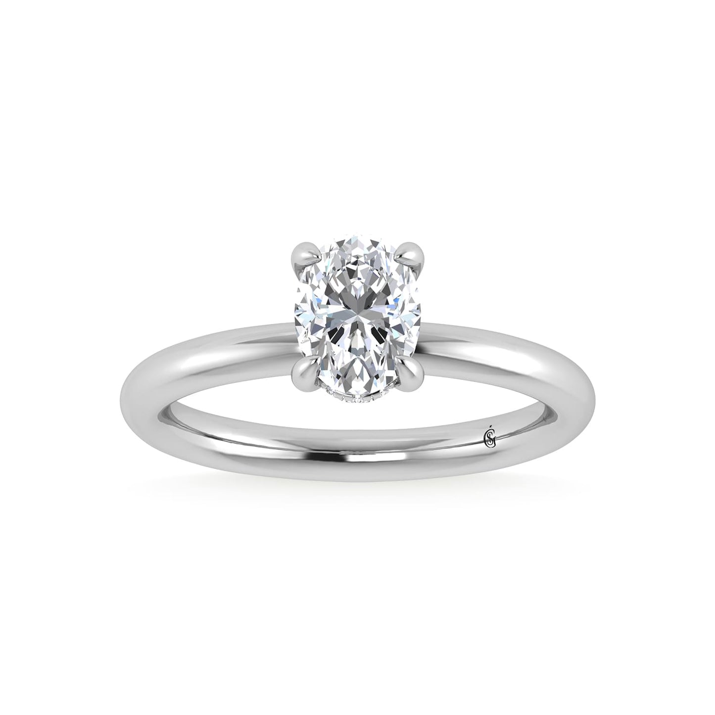 14K White Gold Lab Grown Diamond 1 1/20Ct.Tw. Oval Shape IGI Certified Engagement Ring (Center 1ct)