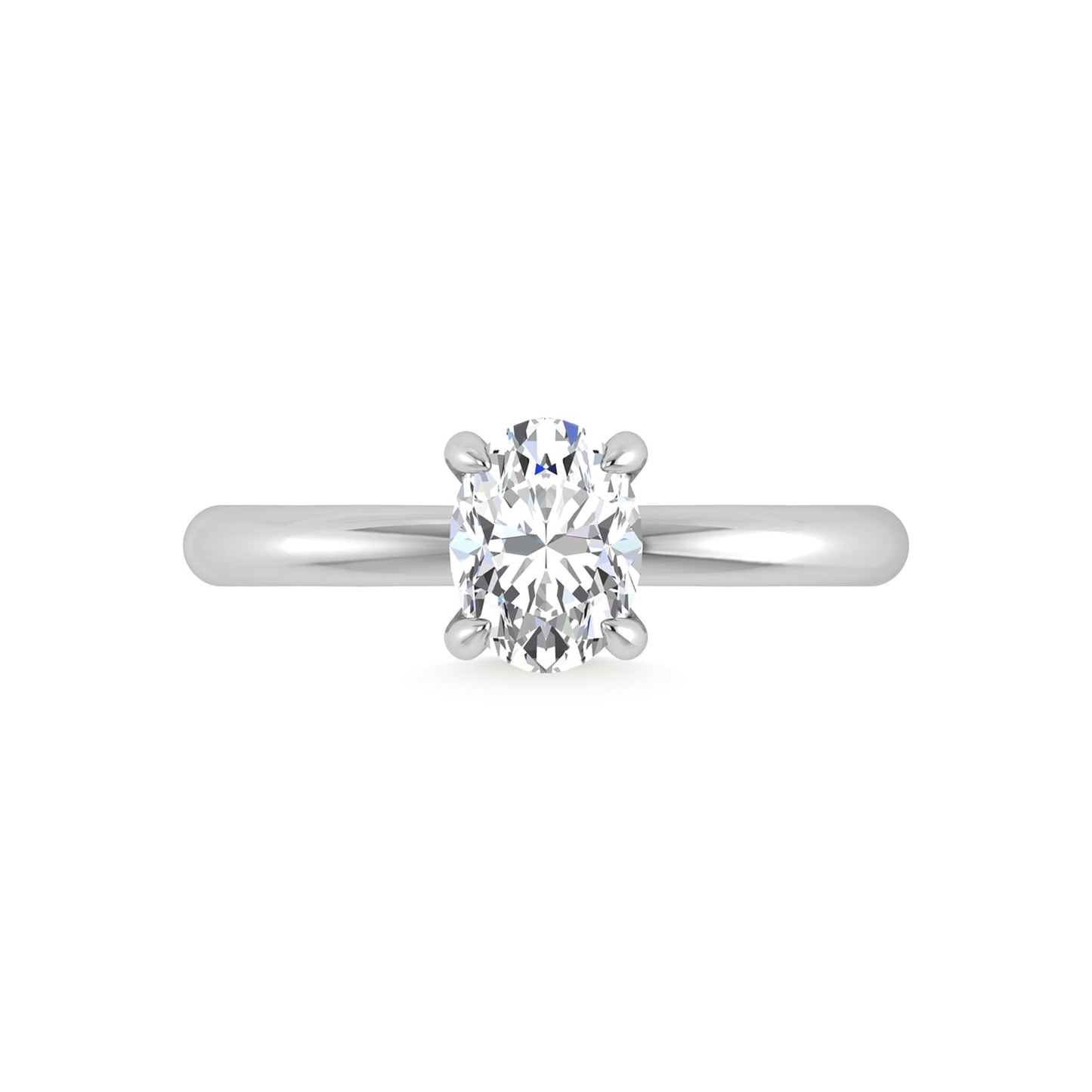 14K White Gold Lab Grown Diamond 1 1/20Ct.Tw. Oval Shape IGI Certified Engagement Ring (Center 1ct)