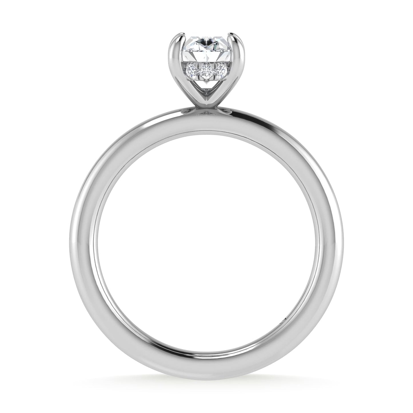 14K White Gold Lab Grown Diamond 1 1/20Ct.Tw. Oval Shape IGI Certified Engagement Ring (Center 1ct)