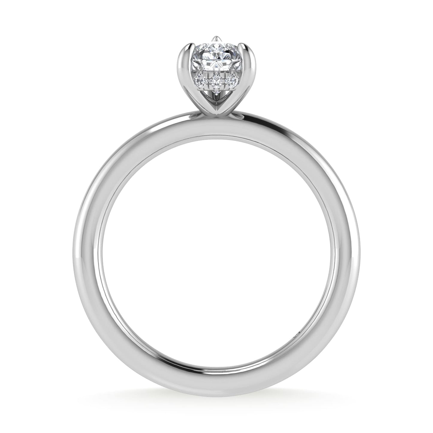 14K White Gold Lab Grown Diamond 1 1/20Ct.Tw. Pear Shape IGI Certified Engagement Ring (Center 1ct)