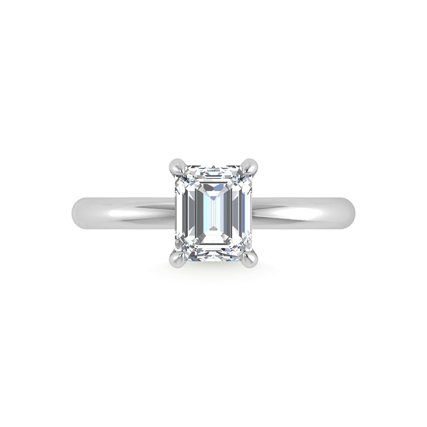14K White Gold Lab Grown Diamond 1 1/2 Ct.Tw. Radiant Shape IGI Certified Engagement Ring (Center 1.5ct)