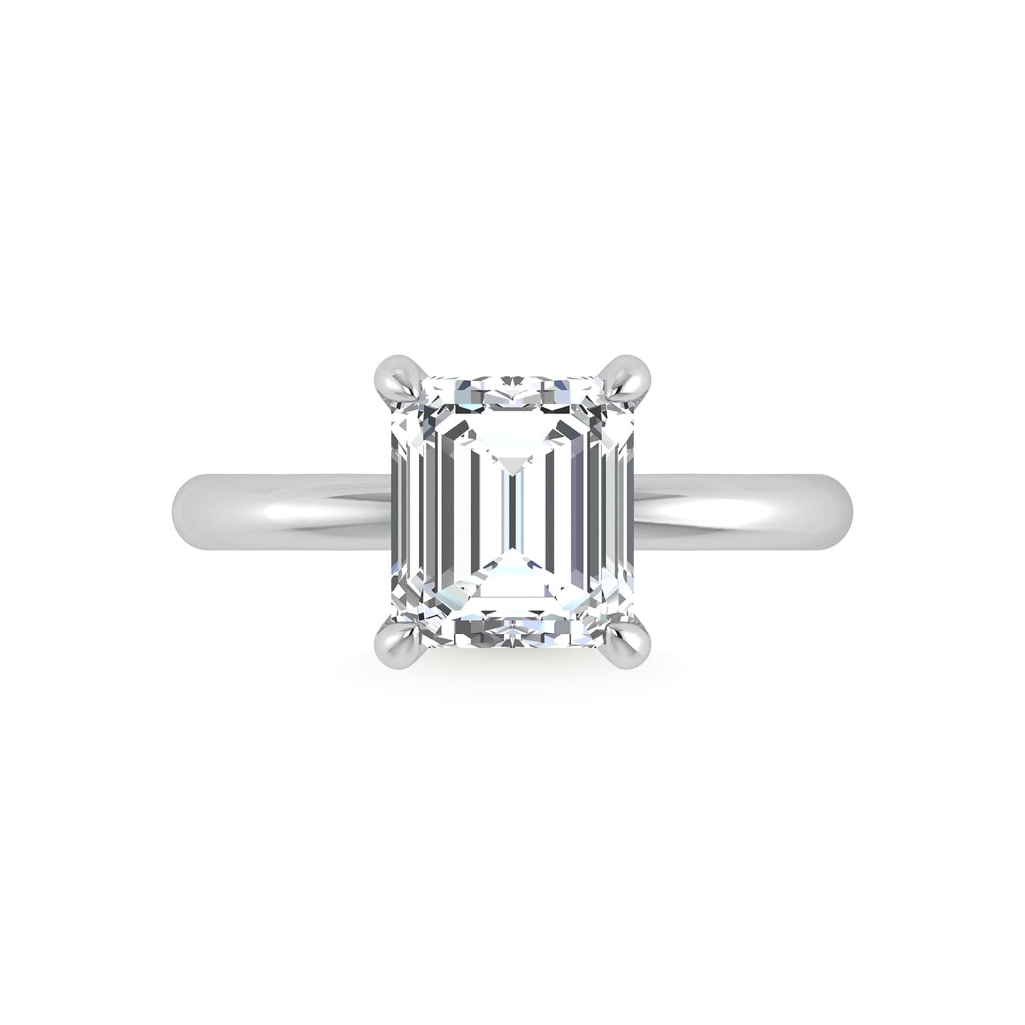 14K White Gold Lab Grown Diamond 3 1/20 Ct.Tw. Radiant Shape IGI Certified Engagement Ring (Center 3ct)