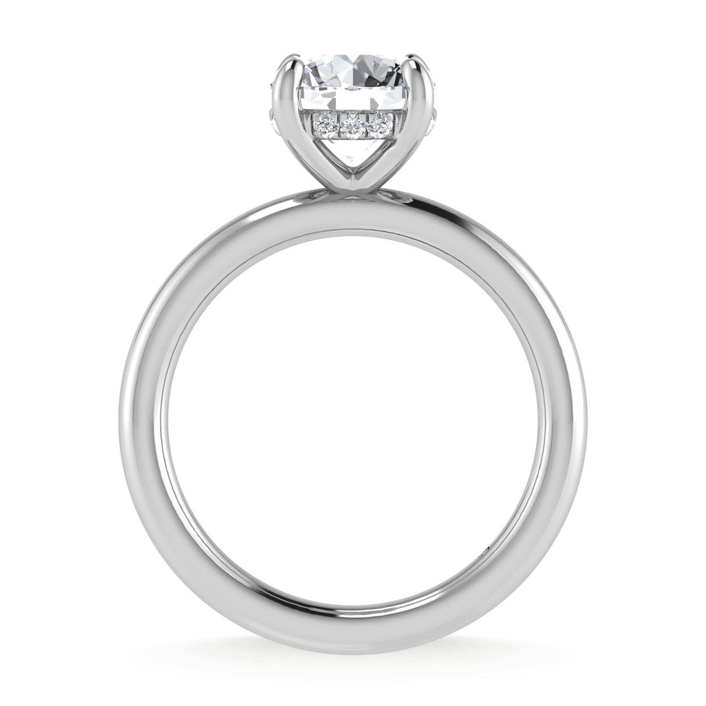 14K White Gold Lab Grown Diamond 2 1/20 Ct.Tw. Round Shape IGI Certified Engagement Ring (Center 2ct)