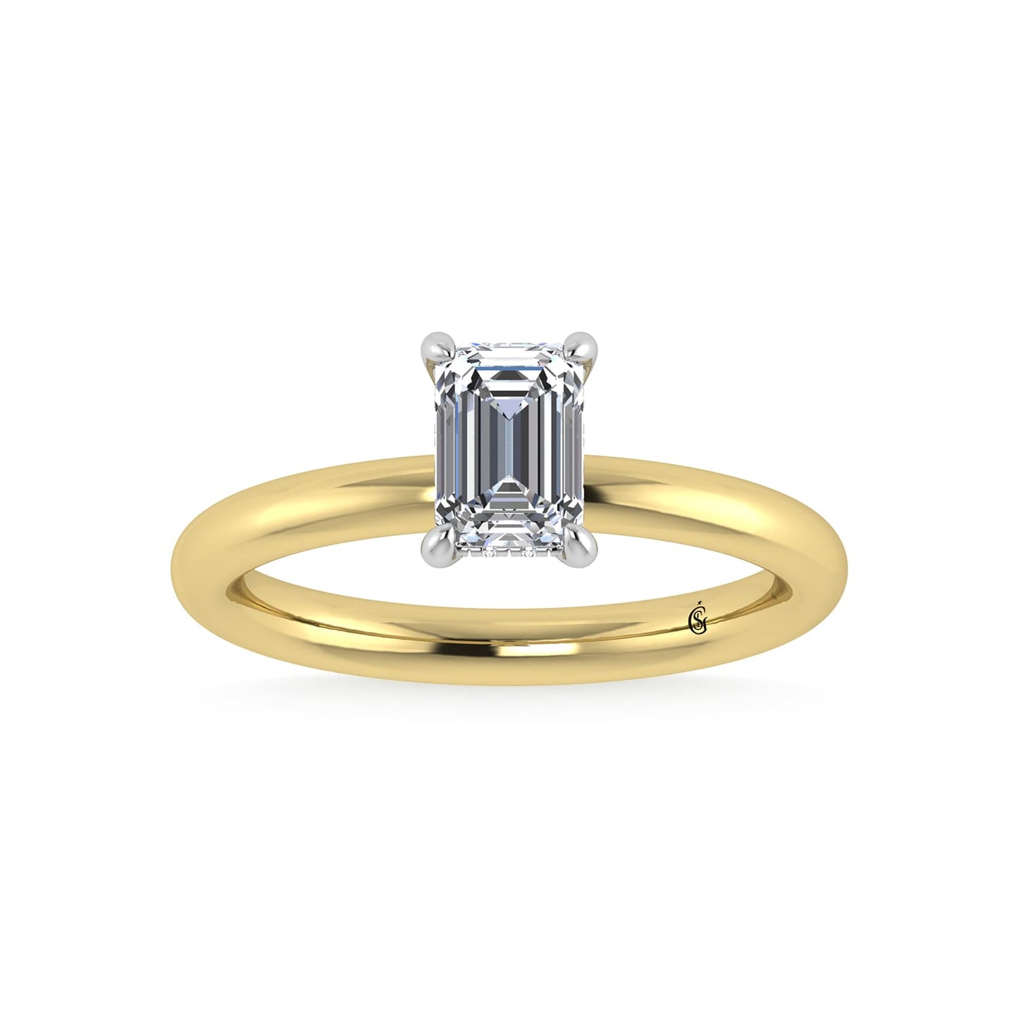 14K White Gold Lab Grown Diamond 1 1/20Ct.Tw. Emerald Shape IGI Certified Engagement Ring (Center 1ct)