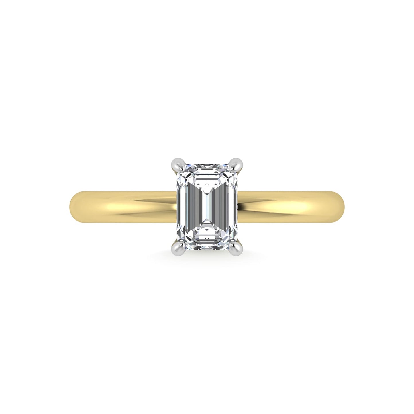 14K White Gold Lab Grown Diamond 1 1/20Ct.Tw. Emerald Shape IGI Certified Engagement Ring (Center 1ct)