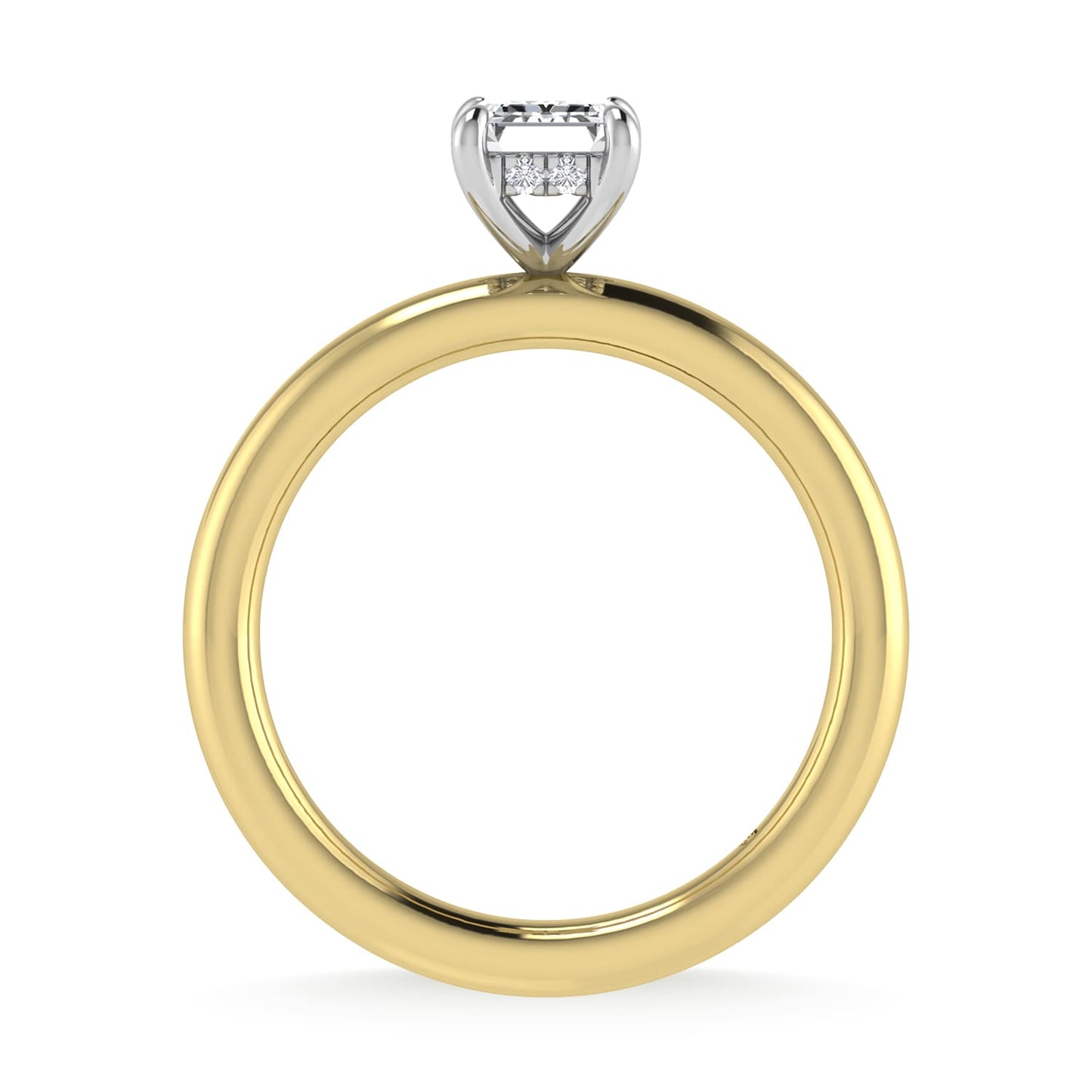 14K White Gold Lab Grown Diamond 1 1/20Ct.Tw. Emerald Shape IGI Certified Engagement Ring (Center 1ct)
