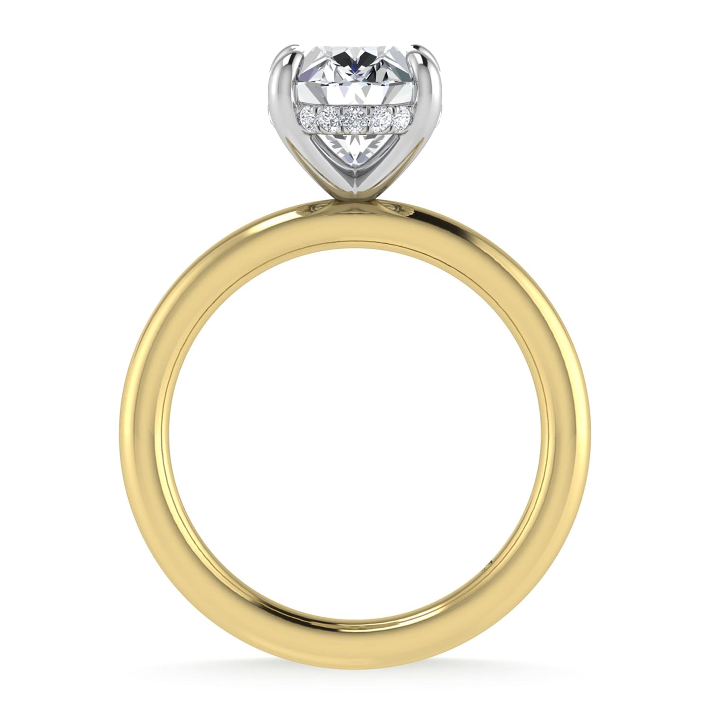 14K White Gold Lab Grown Diamond 3 1/20 Ct.Tw. Oval Shape IGI Certified Engagement Ring (Center 3ct)