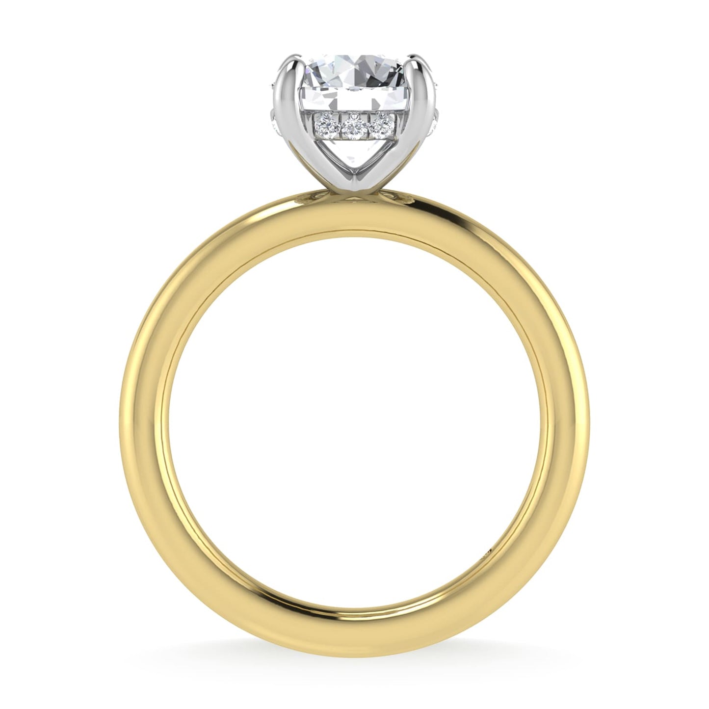 14K White Gold Lab Grown Diamond 2 1/20 Ct.Tw. Round Shape IGI Certified Engagement Ring (Center 2ct)