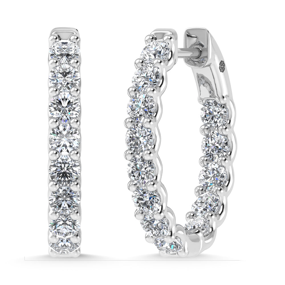 14K White Gold Lab Grown Diamond 2 Ct.Tw. Fashion Earrings