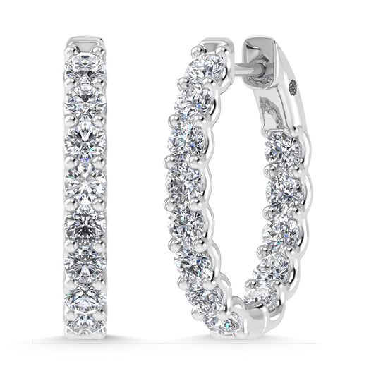 14K White Gold Lab Grown Diamond 2 Ct.Tw. Fashion Earrings