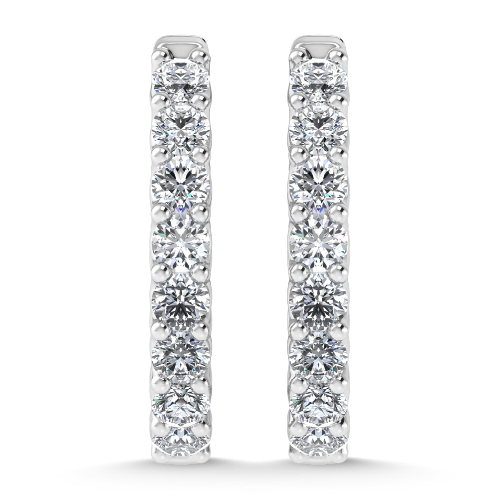 14K White Gold Lab Grown Diamond 2 Ct.Tw. Fashion Earrings