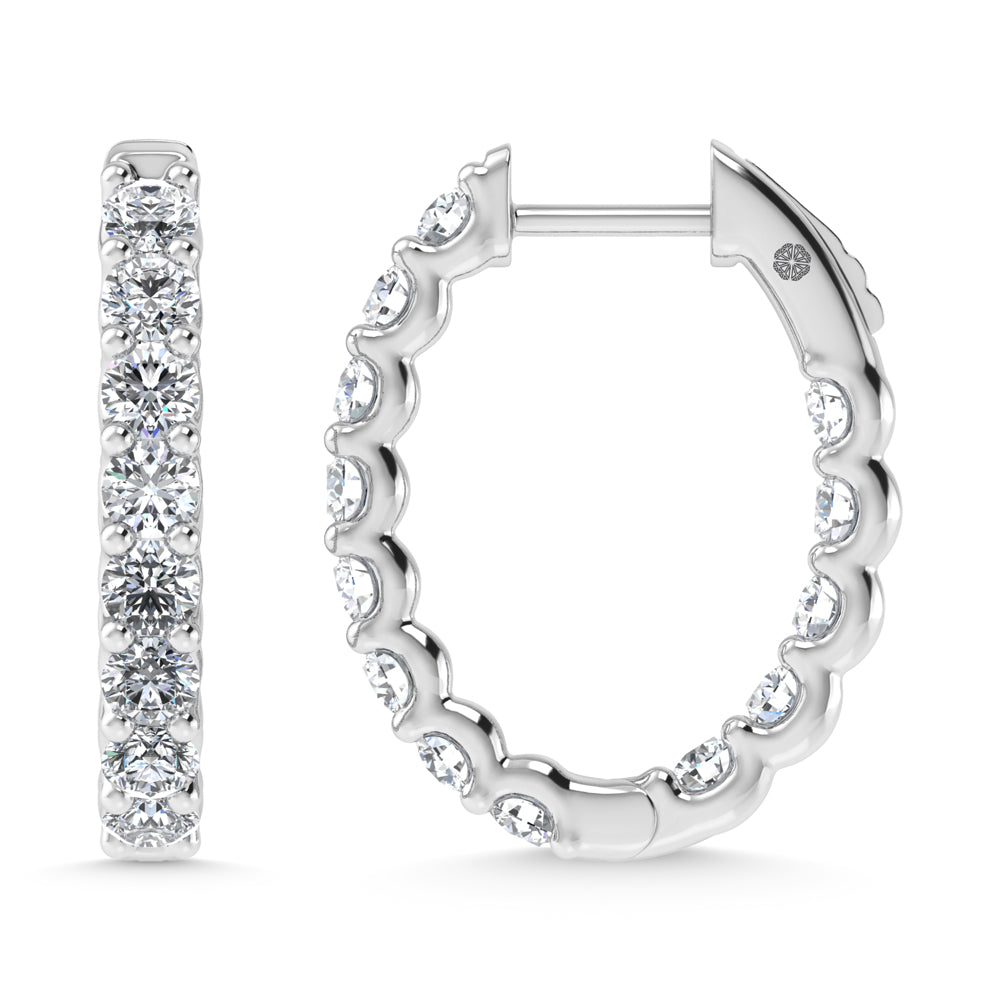 14K White Gold Lab Grown Diamond 2 Ct.Tw. Fashion Earrings