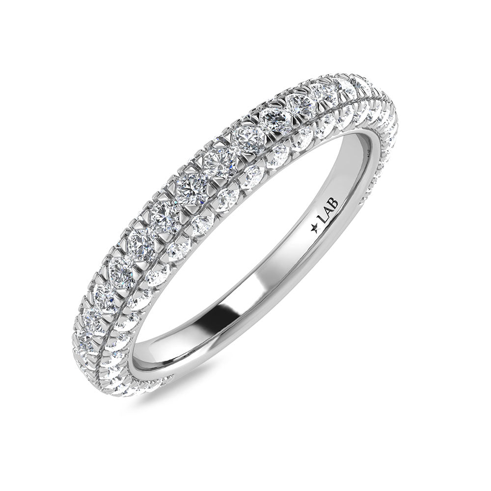 14K White Gold Lab Grown Diamond 7/8 Ct.Tw. IGI Certified Round Shape Wedding Band