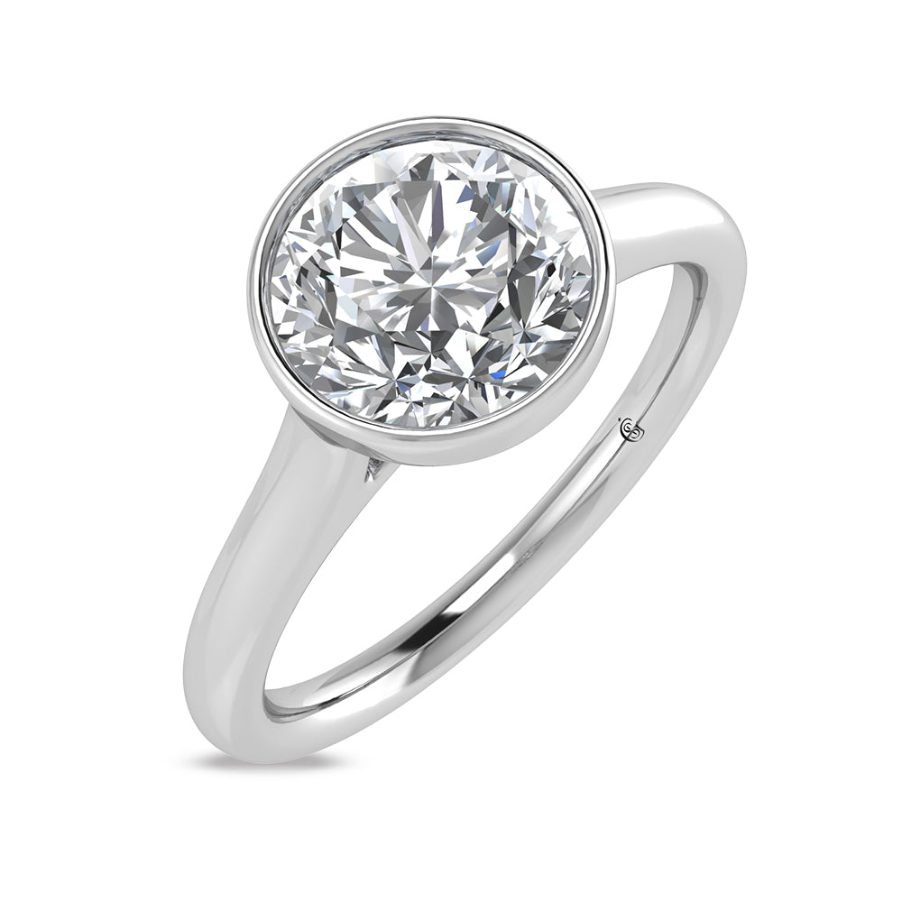 14K White Gold Lab Grown Bezel Set Lab Grown Diamond 3/4 ct.tw. Solitaire Ring